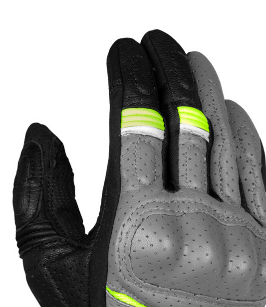 RYNOX AIR GT SP GLOVES - Grey Hi-Viz Green