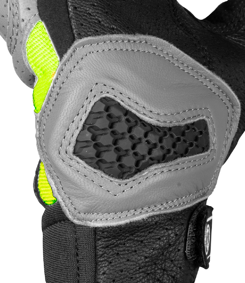 RYNOX AIR GT SP GLOVES - Grey Hi-Viz Green