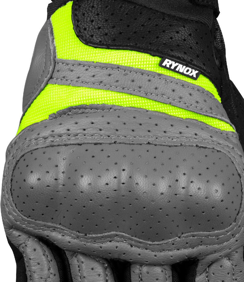 RYNOX AIR GT SP GLOVES - Grey Hi-Viz Green