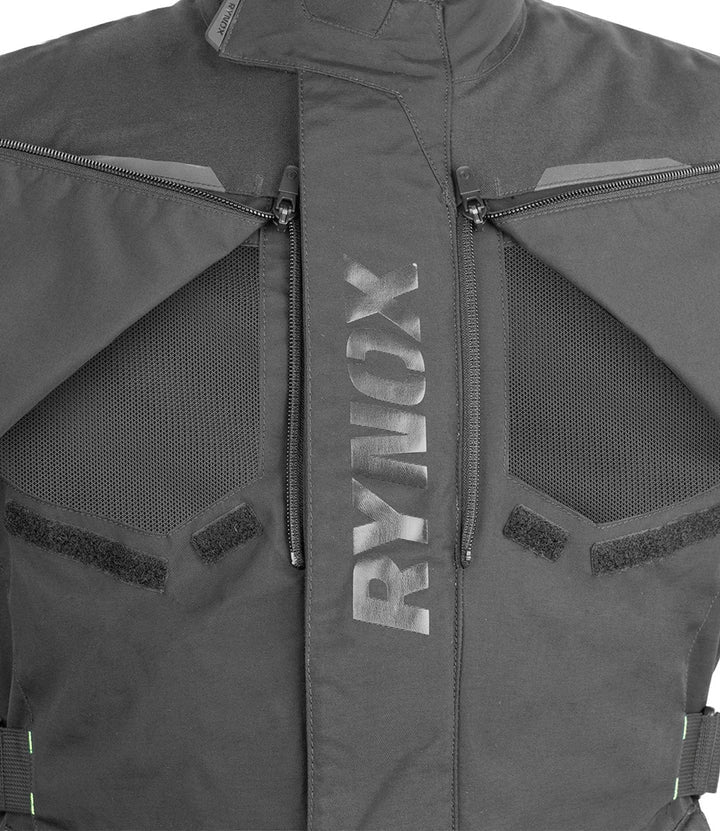 RYNOX Advento Pro Jacket - Black Hi-Viz Green