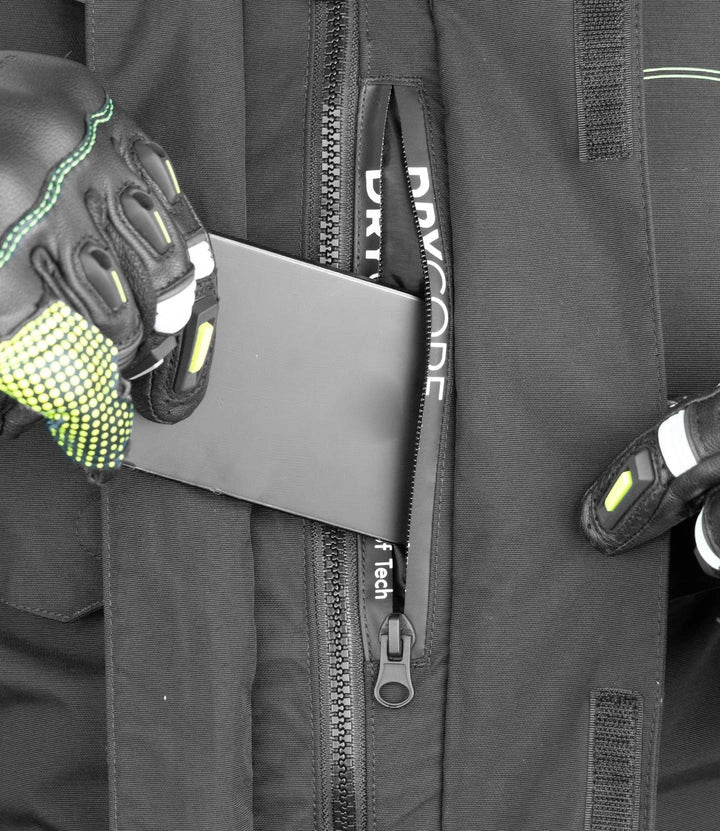 RYNOX Advento Pro Jacket - Black Hi-Viz Green