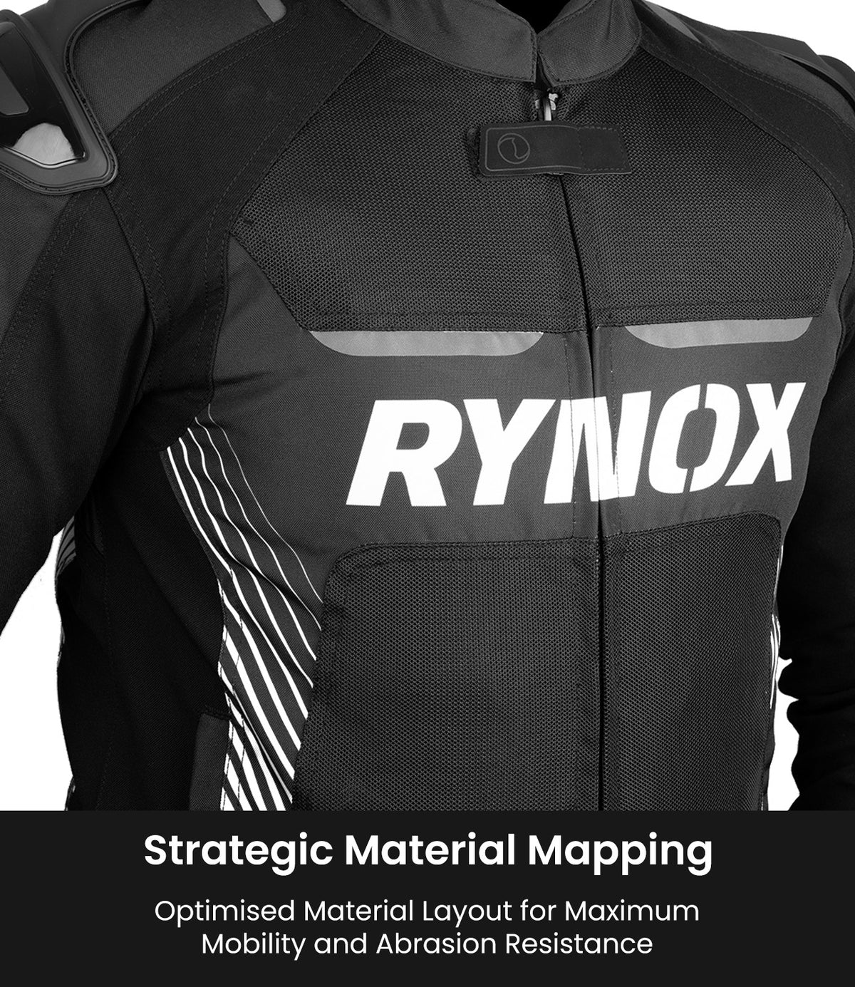 RYNOX Apex Evo Jacket - Black White (CE Certified Class AA)