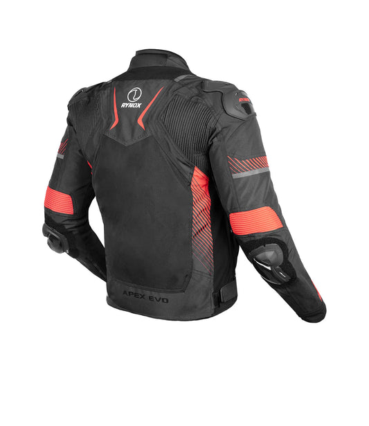 RYNOX Apex Evo Jacket - Black Red (CE Certified Class AA)