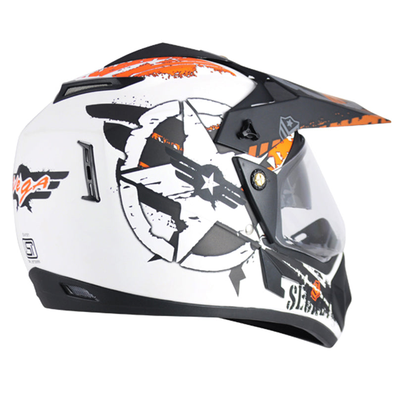 Vega Off Road DV Secret Helmet - Dull White Black