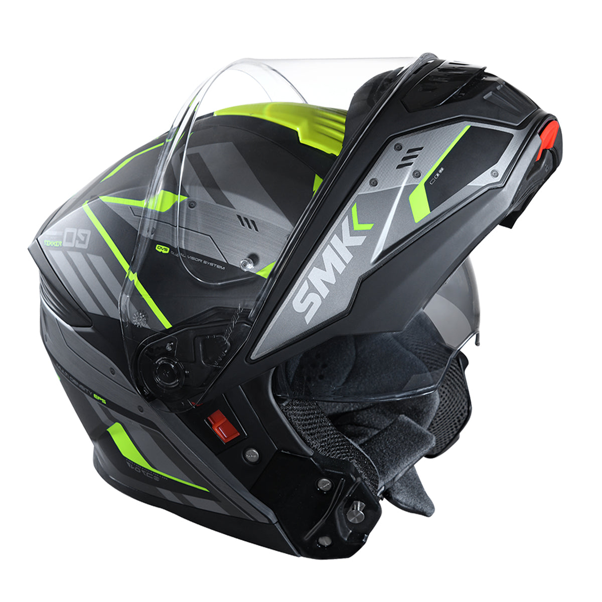 SMK GULLWING TEKKER HELMETS - GLOSS BLACK GREY YELLOW