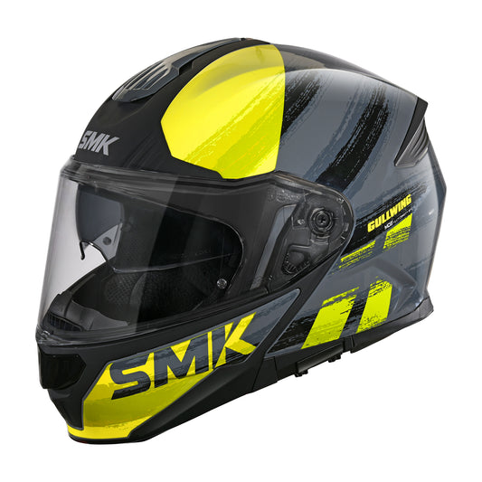 SMK GULLWING TOURLEADER HELMETS - GL646 BLACK YELLOW GREY