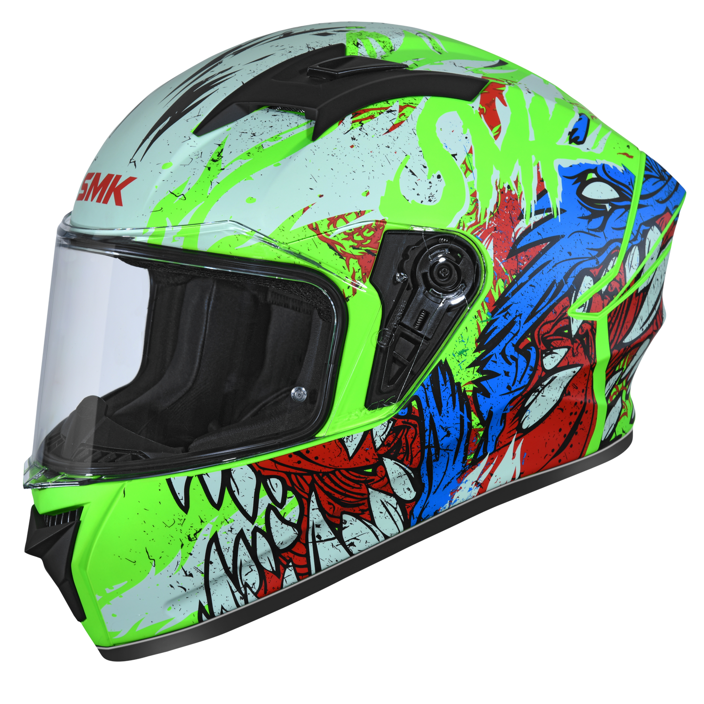 SMK Stellar Warewolf Helmet - Gloss Green White Red
motorizzr
