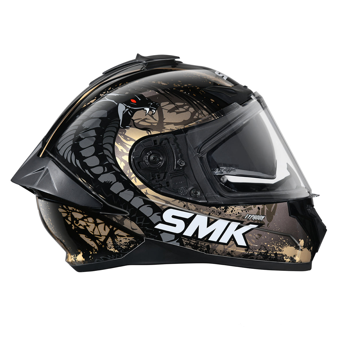 SMK TYPHOON REPTILE HELMETS - GLOSS BLACK GOLD