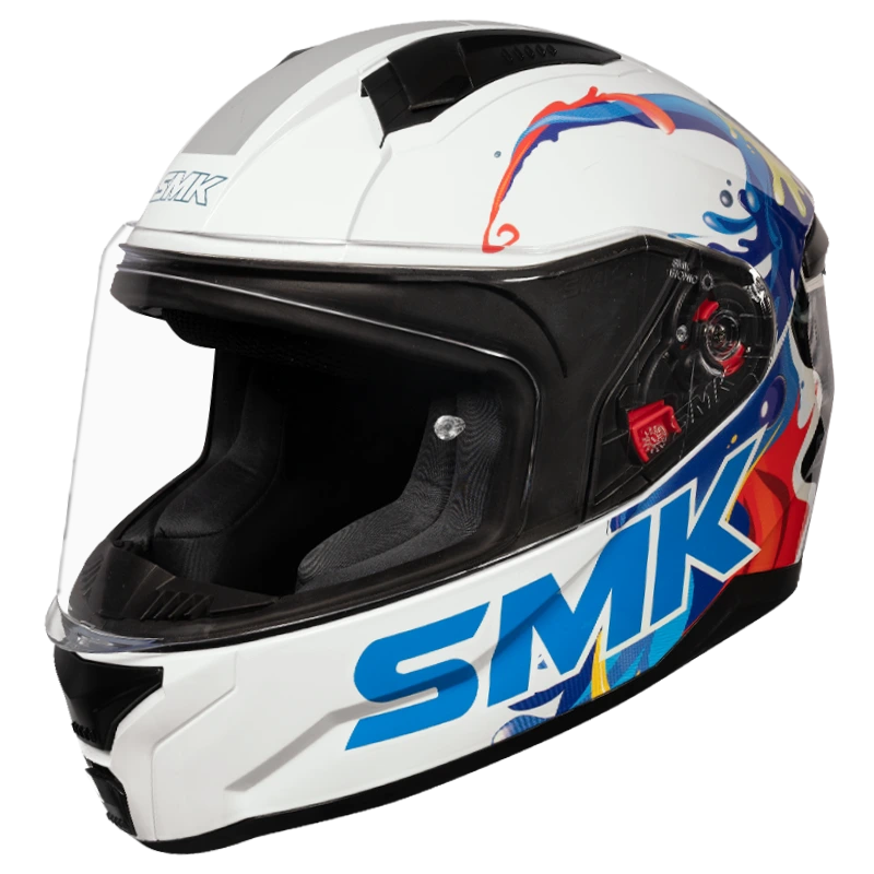 SMK Bionic Youth Splash Helmet - GL 154 White Blue Yellow