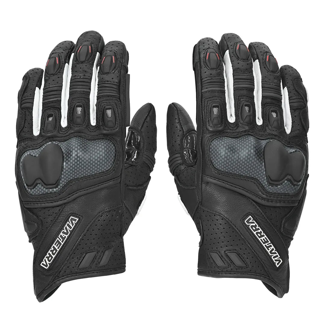 VIATERRA Shifter - Short Motorcycle Leather Riding Gloves - Black