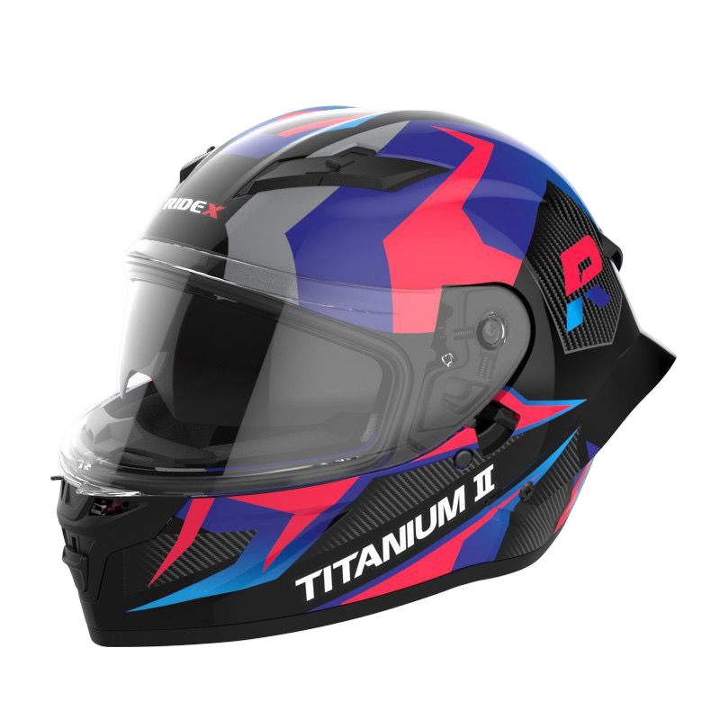 RIDEX Titanium G2 BLITZ motorcycle helmet with a sleek, aerodynamic design, featuring a glossy black finish, reinforced titanium shell, and aggressive styling. Includes a wide visor, ventilation vents, and padded interior for comfort and safety.
motorizzr