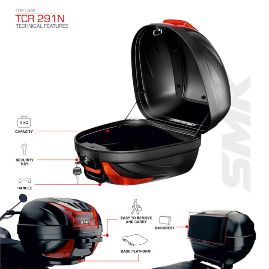 SMK Top Case TCR 291N - BLACK