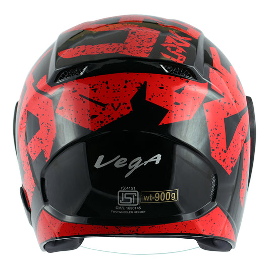 Vega Lark Victor Helmet - Black Red