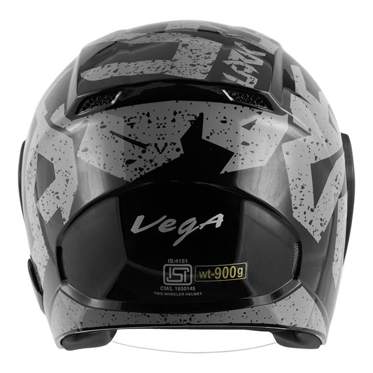 Vega Lark Victor Helmet - Black Silver