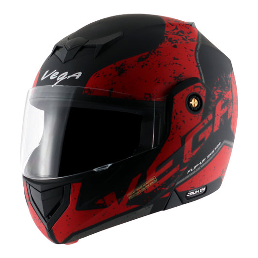 Vega Crux DX Victor Helmet - Dull Black Red