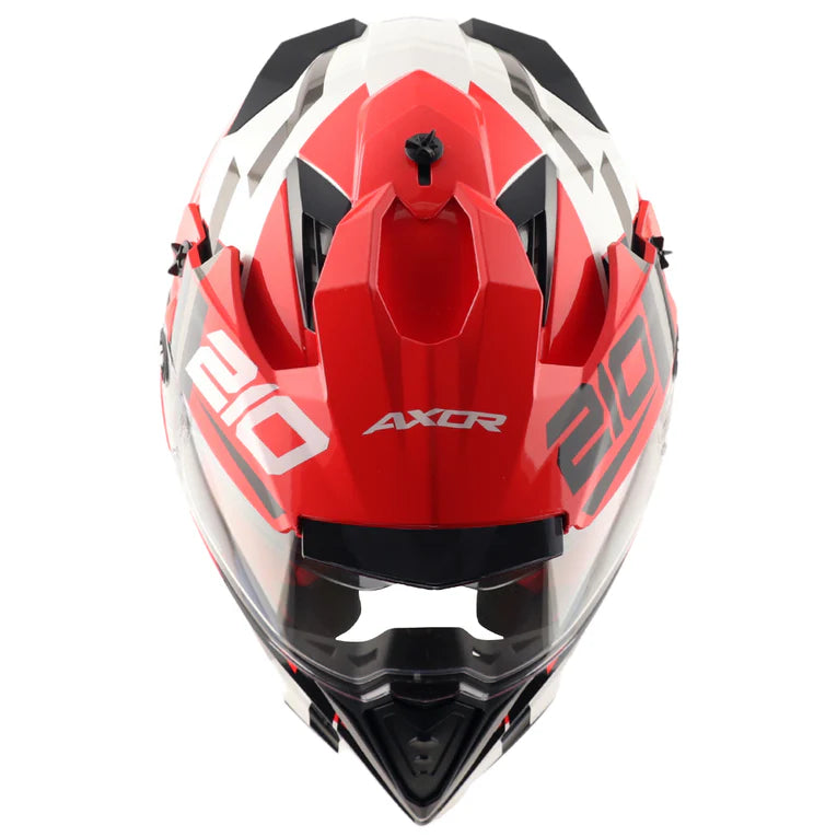 AXOR X-Cross Dual Visor Speedometer Helmet - White Red