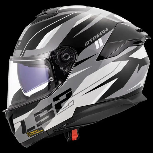 LS2 FF320 Stream II Bolt Helmet - Matt Black White