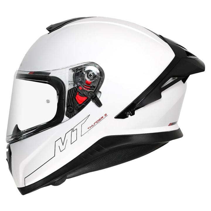 MT THUNDER3 PRO SOLID HELMET - Gloss White