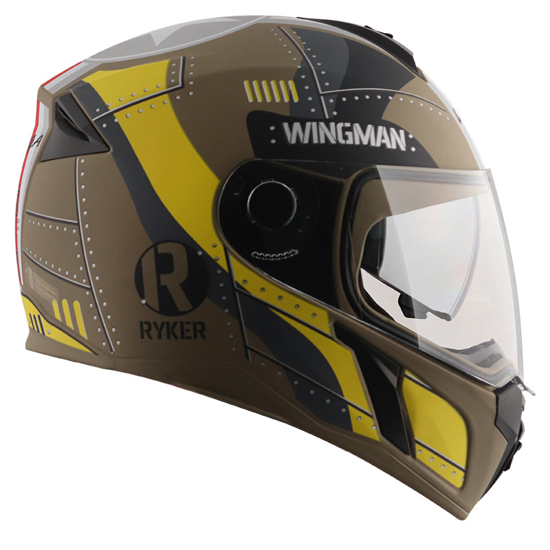 Vega Ryker DV Wingman Helmet - Dull desert storm neon yellow