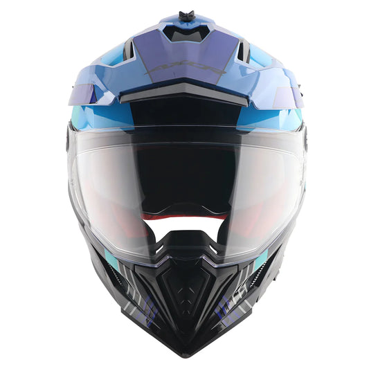 AXOR X-Cross Dual Visor Gambling Helmet - BLACK BLUE