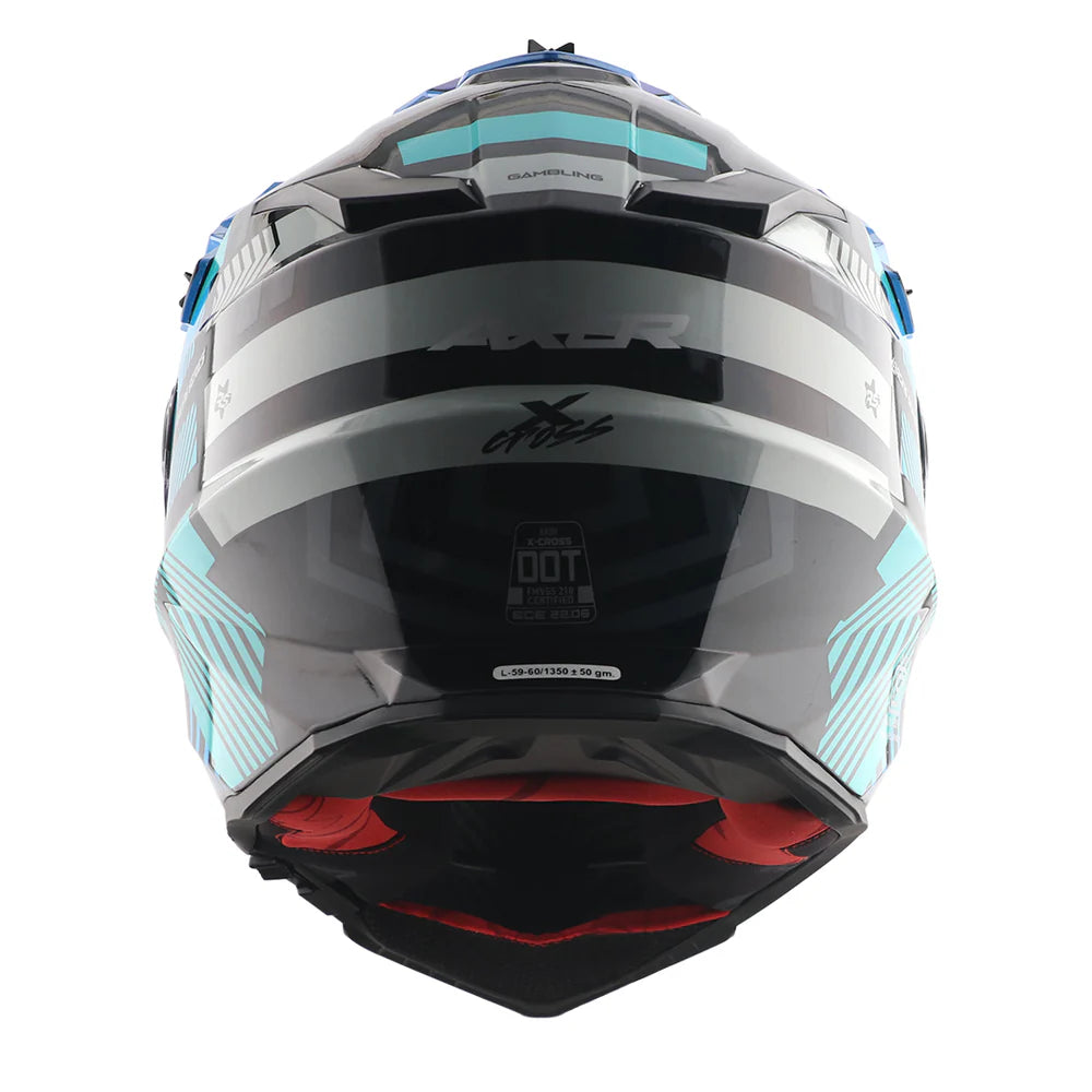 AXOR X-Cross Dual Visor Gambling Helmet - BLACK BLUE