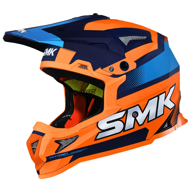 SMK ALTERRA X THROTTLE HELMET - GLOSS BLUE ORANGE BLUE