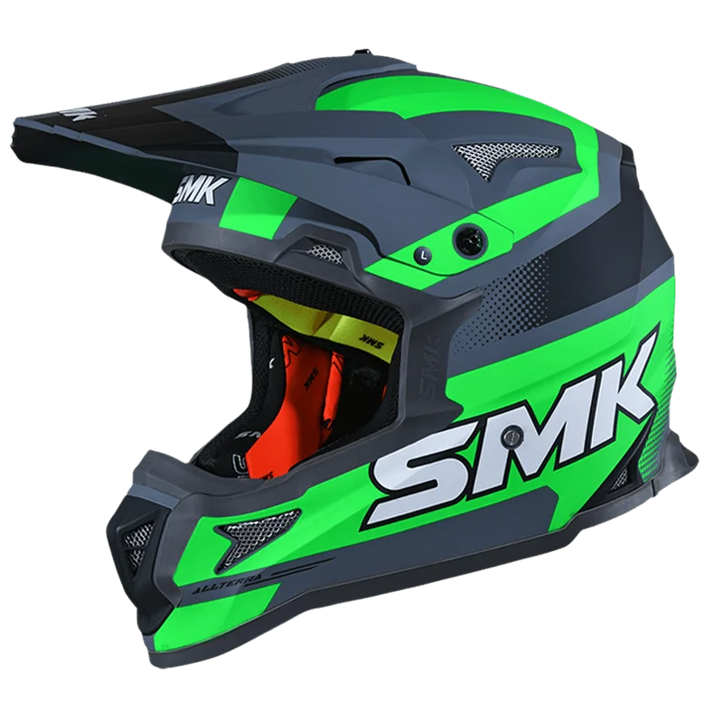 SMK ALTERRA X THROTTLE HELMET - GLOSS GREY GREEN BLACK