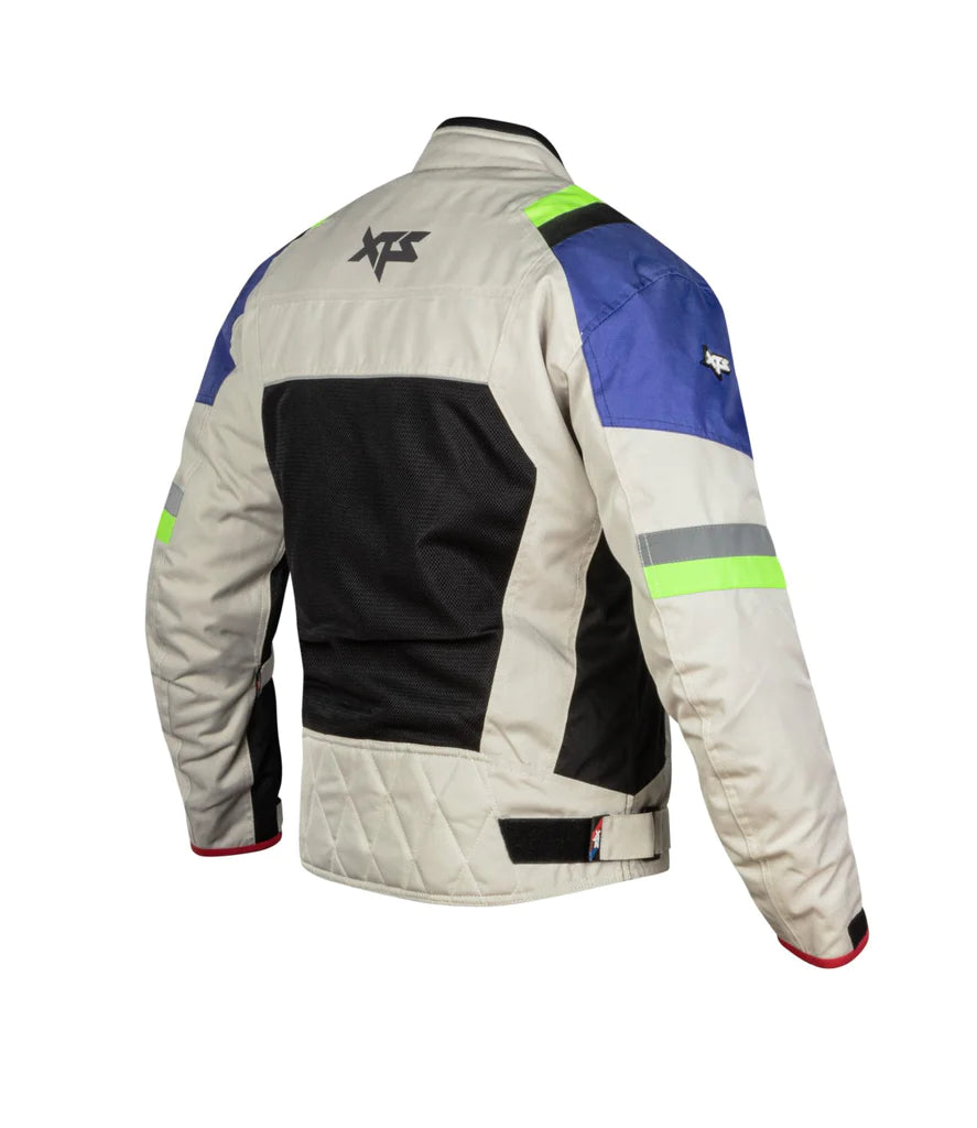 XTS Speedway Jacket - Off White Blue Neon