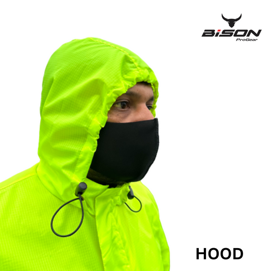 BISON Rain Jacket with Hoodie - Neon
