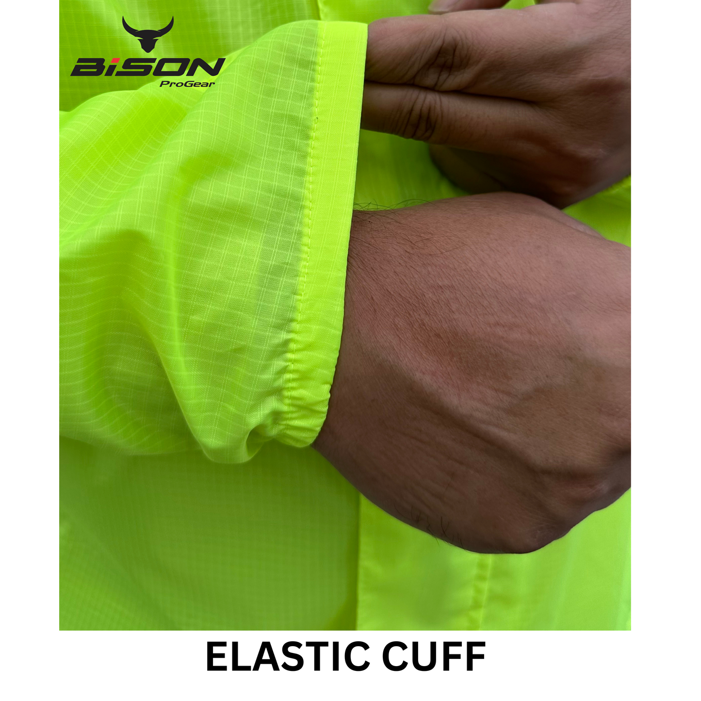 BISON Rain Jacket with Hoodie - Neon