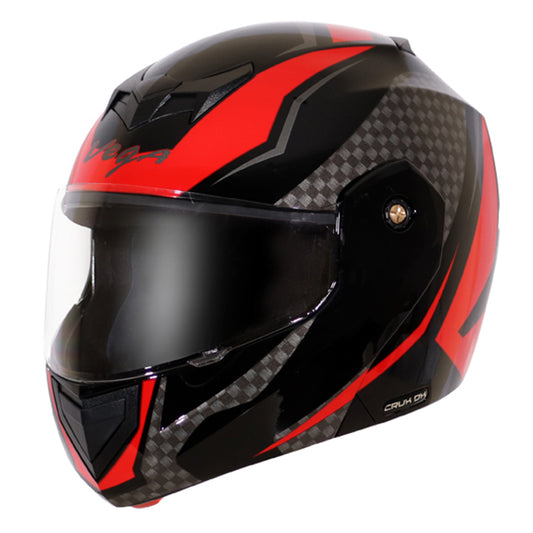 Vega Crux DX Checks Helmet - Black Red