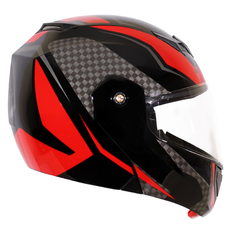 Vega Crux DX Checks Helmet - Black Red