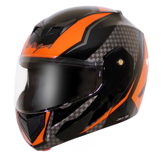 Vega Crux DX Checks Helmet - Black Orange