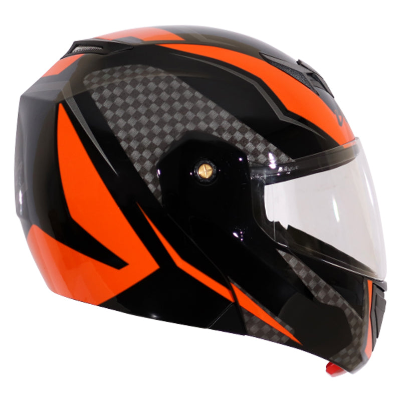 Vega Crux DX Checks Helmet - Black Orange