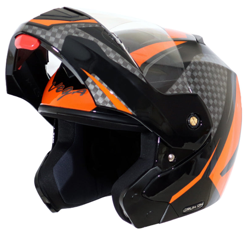 Vega Crux DX Checks Helmet - Black Orange