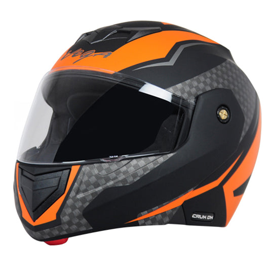 Vega Crux DX Checks Helmet - Dull Black Orange