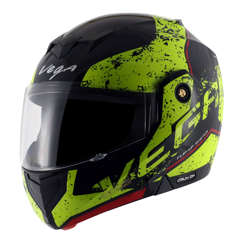 Vega Crux DX Victor Helmet - Black Neon Yellow