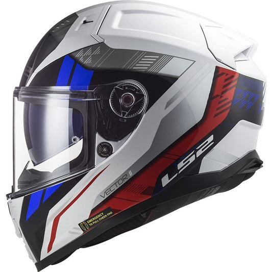 LS2 FF811 Vector 2 Stylus Helmet - White Fluro Red