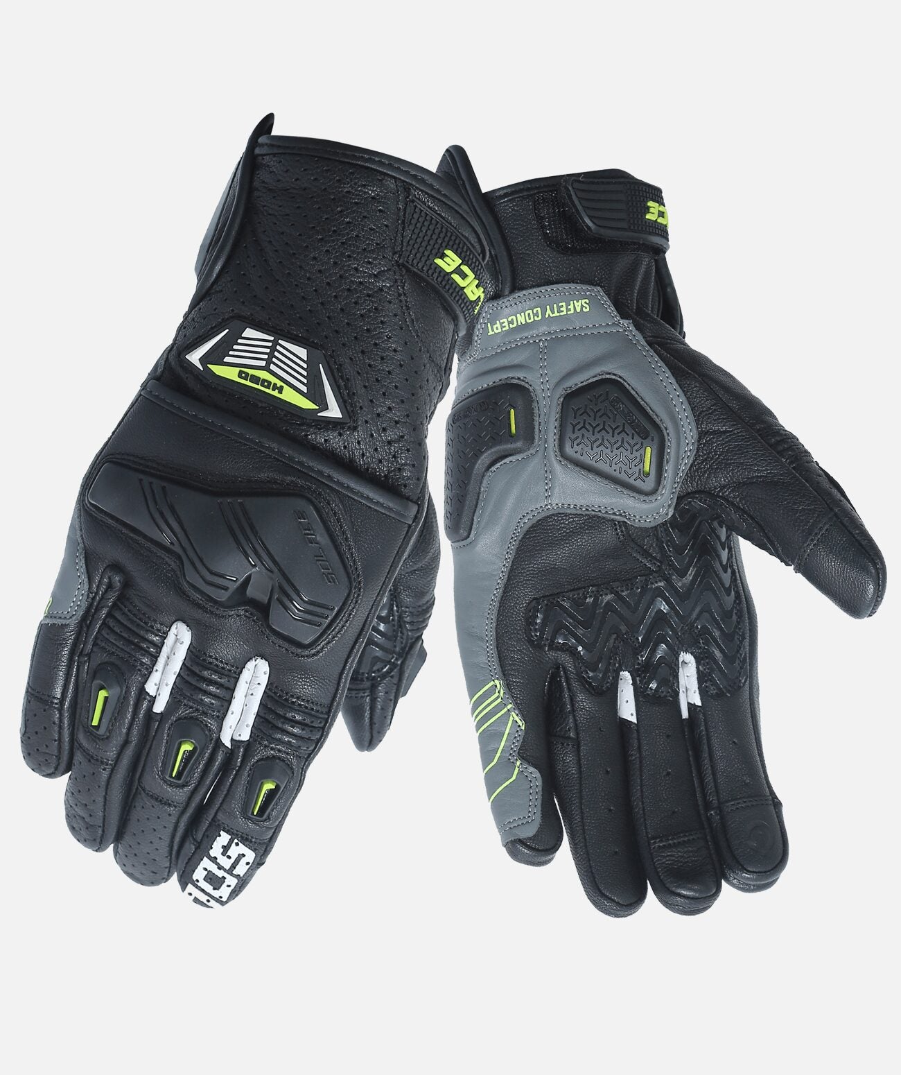 SOLACE Hobo Semi-Gauntlet Gloves - Black Neon