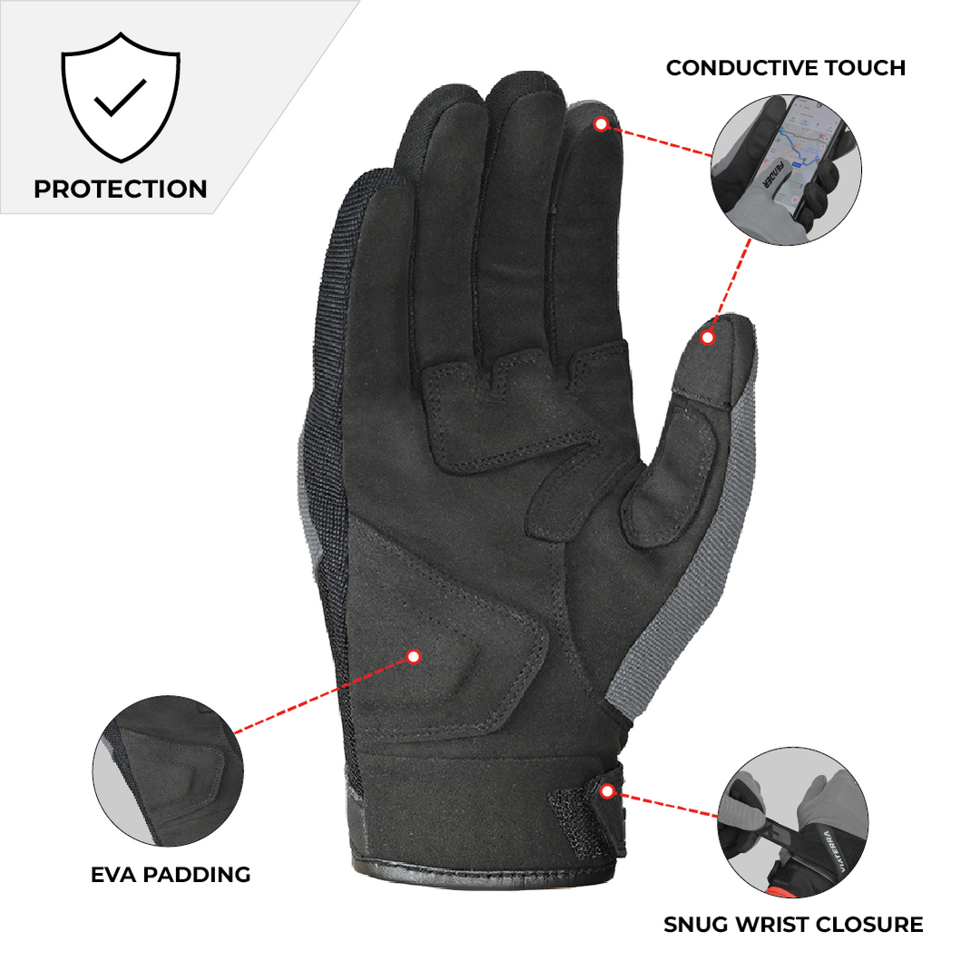 VIATERRA Fender - Daily Use Motorcycle Gloves - Grey