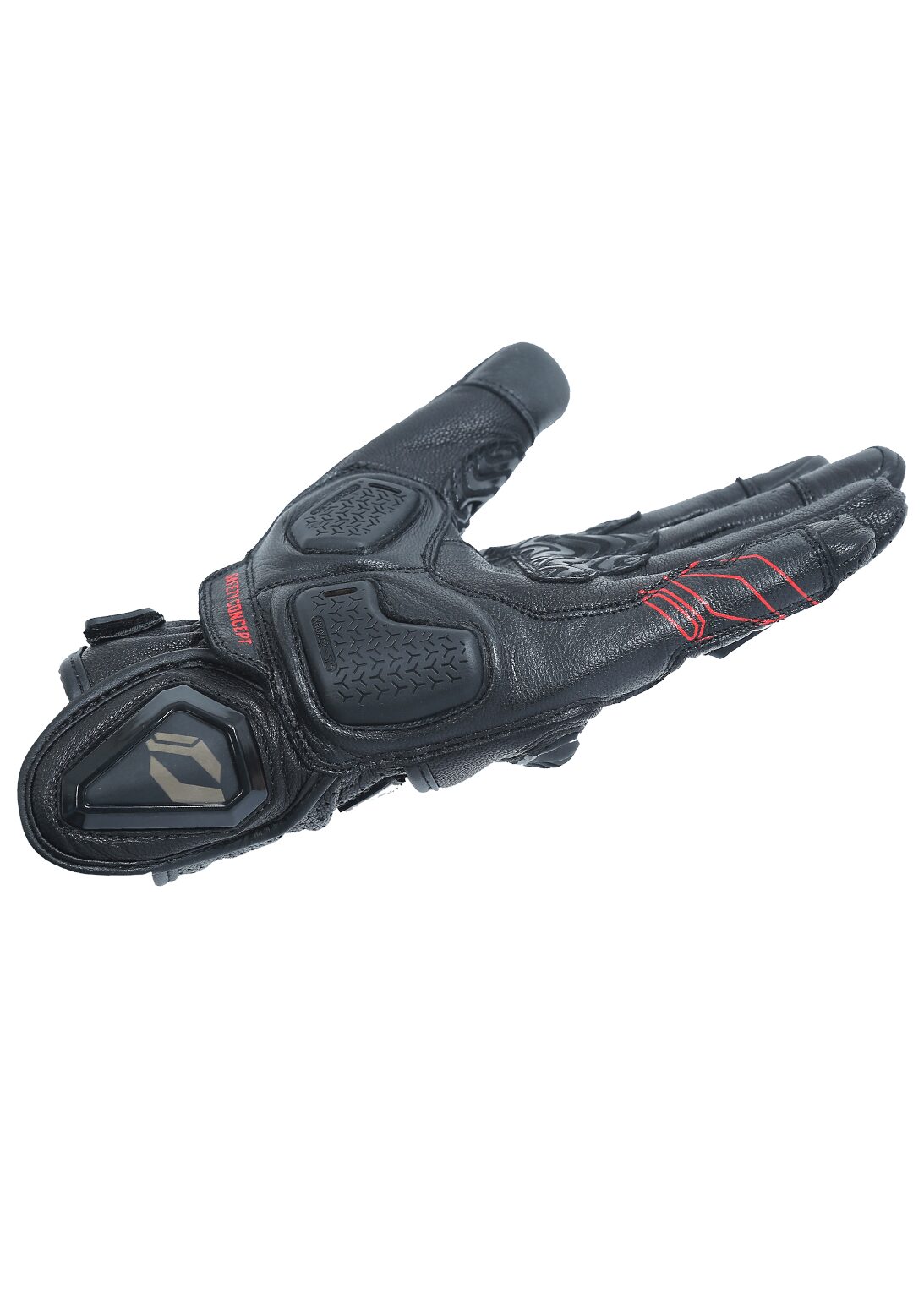 SOLACE Hobo Semi-Gauntlet Gloves - Black Red