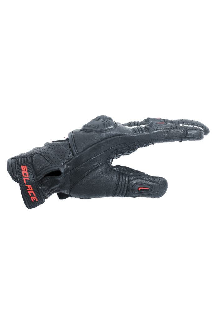 SOLACE Hobo Semi-Gauntlet Gloves - Black Red