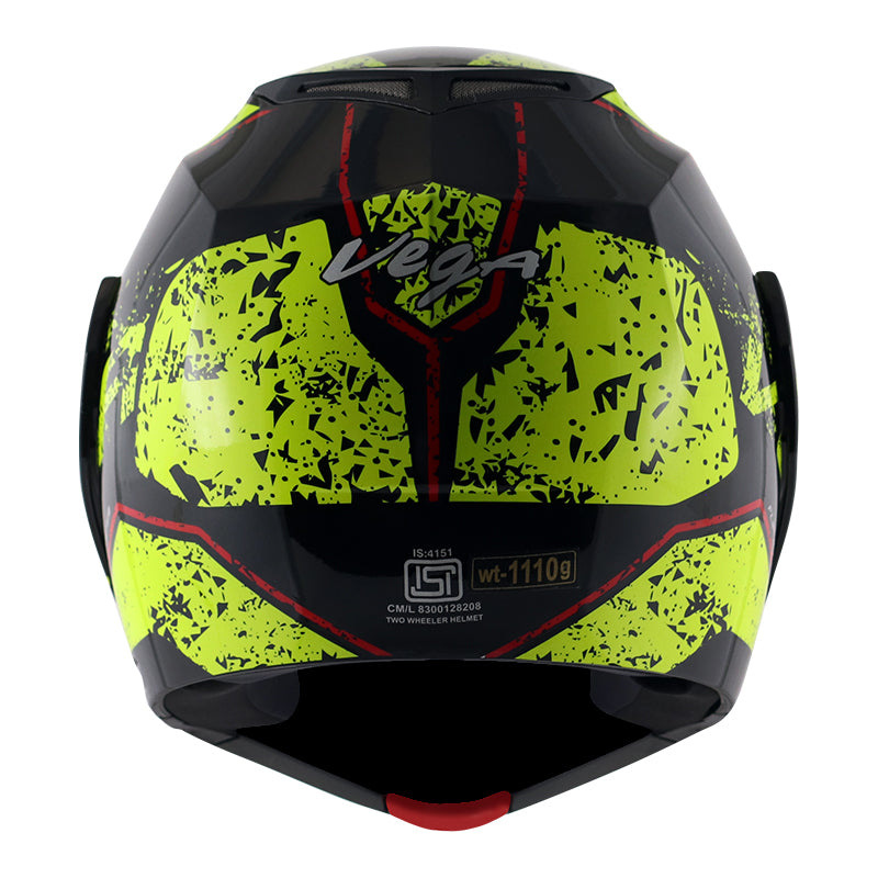 Vega Crux DX Victor Helmet - Black Neon Yellow
