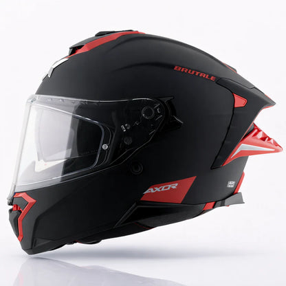 AXOR Brutale Corsa Dual Spoiler Helmet - Dull Black Red