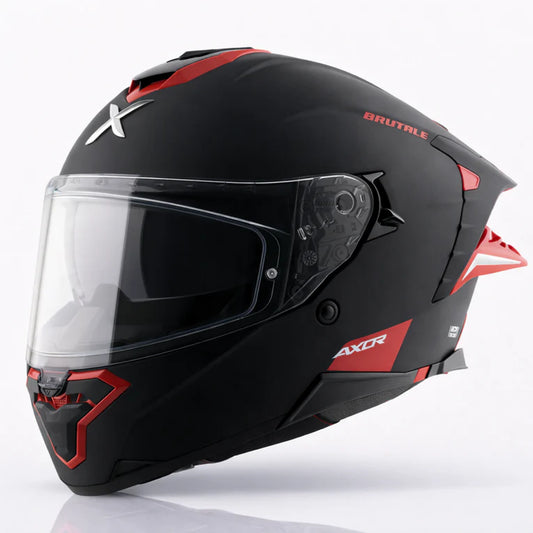AXOR Brutale Corsa Dual Spoiler Helmet - Dull Black Red