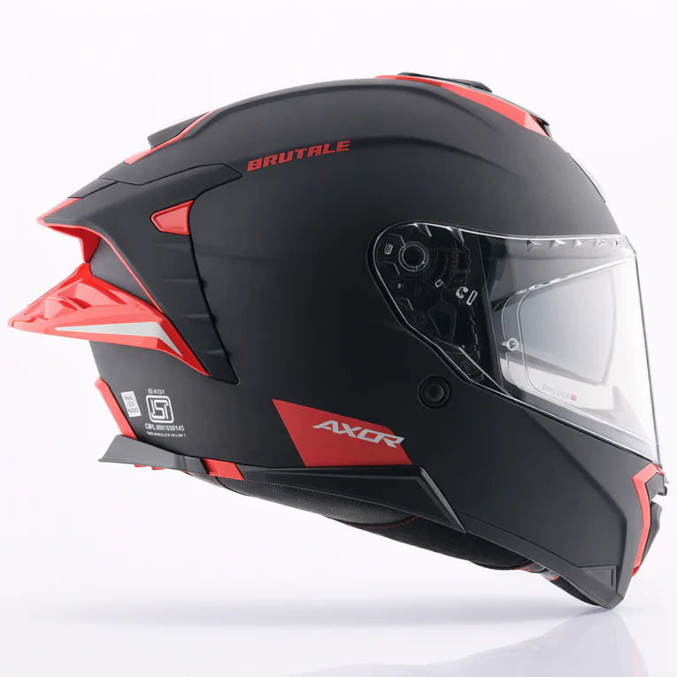 AXOR Brutale Corsa Dual Spoiler Helmet - Dull Black Red