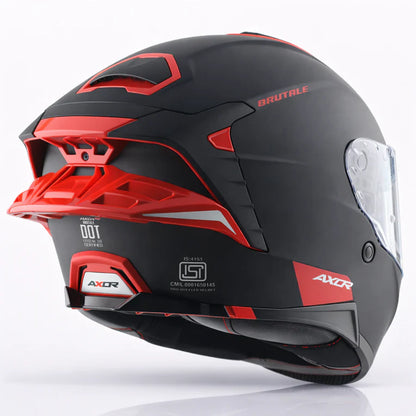 AXOR Brutale Corsa Dual Spoiler Helmet - Dull Black Red