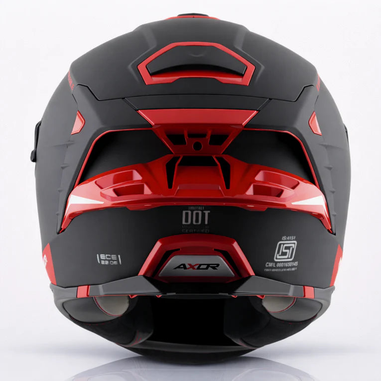 AXOR Brutale Corsa Dual Spoiler Helmet - Dull Black Red