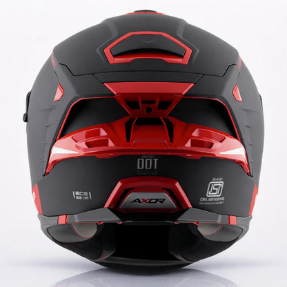 AXOR Brutale Corsa Dual Spoiler Helmet - Dull Black Red
