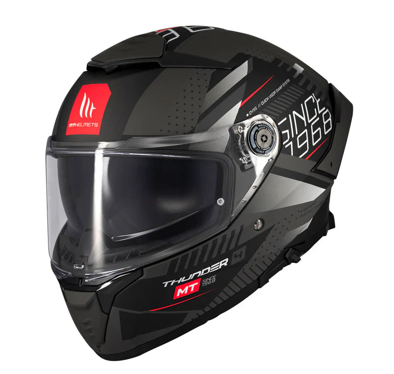 MT Thunder 4 SV Luminence D1 Helmet Gloss Black Grey 
Motorizzr